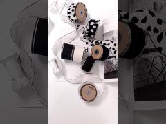 Bright black and white edge snow textile tape