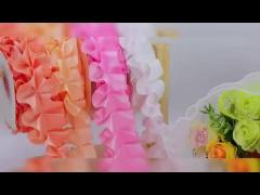 Folded Pearl Solid Color Lace Bouquet Packaging Ribbon