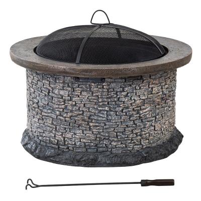 China Concrete. Exterior Garden Stone 32 in. Log fire burning pit for sale