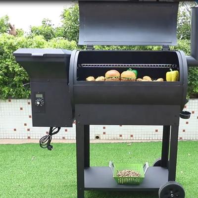 China New Arrival Height Adjustable Wood Fired Pellet Grill And Smoker With Digital Temperature Controls Mobile Wood Pellet Barbecue Grill for sale