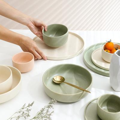 China High Quality Eco-friendly Matte Glazed Ceramic Porcelain Dinner Plates For Wedding And Hotel Restaurant for sale