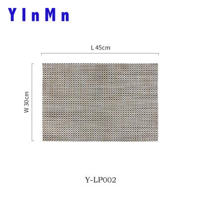 China Customized Size PVC Stocked Weaving Waterproof Recycled Table Mat Wholesale For Restaurant, Hotel Or Home Place Plastic Mat for sale