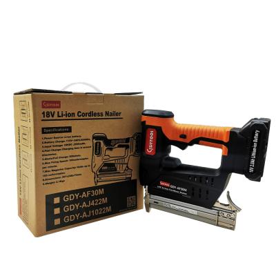 China 2022 New Developed Hot Sale 18V F30 Brad Nailer Cordless Nail Gun GDY-AF30M for sale