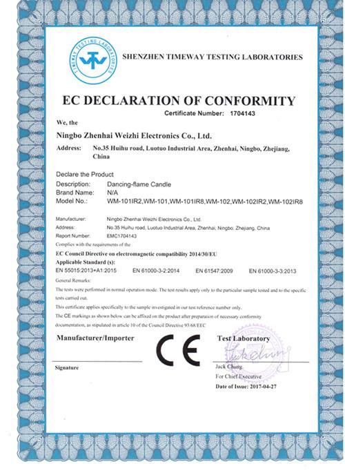 CE - Ningbo Zhenhai Weizhi Electronic Co., Ltd.