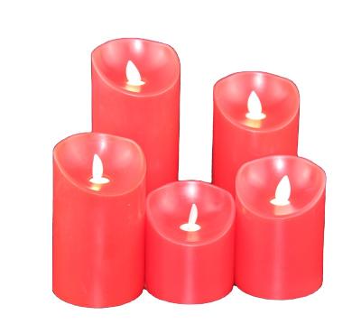 China Latest Christmas Decorations Real Christmas Decorations Wax Battery Blinking On/Off Red Sweet Candle With Timer for sale