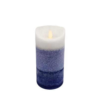 China Birthdays Paraffin Solid Material Handmade Battery Operated Led Pillar Candles With Timer for sale