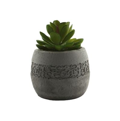 China Eco-friendly Black Small Simulation Potted Cement Plant Materials Artificial Potted Succulent Plant For Sale for sale