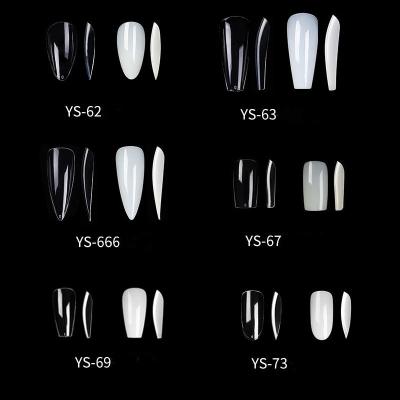 China Almond French Short Ballet Nail Drop Oval Nail Piece Forming False Nails for sale