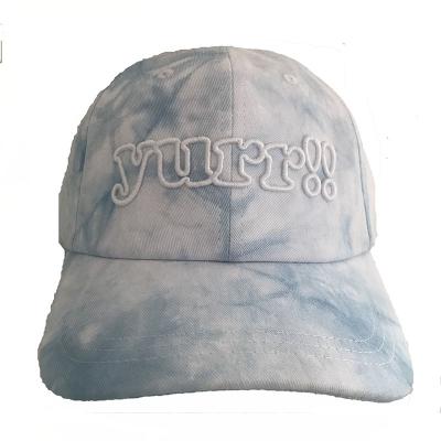 China COMMON Tie Custom High Quality Cotton Dye 100% Unstructured Baseball Cap Dad Hat With 3D Embroidery for sale