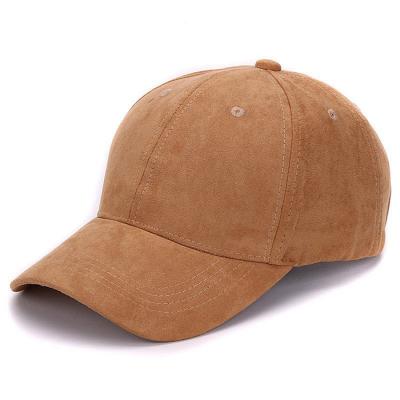 China breathable & Waterproof Custom 100% Polyester Suede Leather 6 Panel Structured Baseball Cap Hat for sale