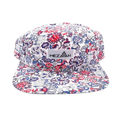 China breathable & Wholesale Waterproof 100% Polyester Fashion 5 Panels Multi Color Print Trucker Snapback Hat Cap for sale