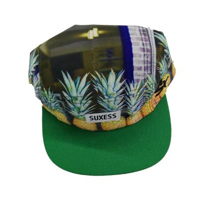 China 100% Polyester 5 Panel Camp COMMON Snapbacks Hat / Cap Custom Hat With Sublimation Print for sale