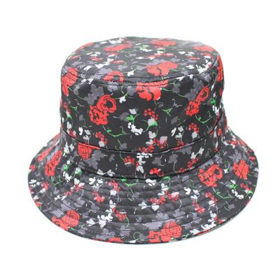 China Custom Logo Character High Quality Luxury Blurred Floral Bucket Hat For Women for sale