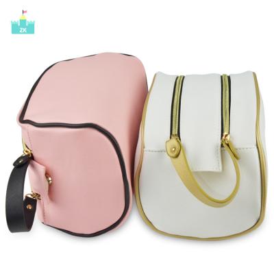 China Wholesale Fashionable Luxury PU Leather Makeup Bag Pink Life Day Custom Zipper Fashion Cosmetic Bag for sale