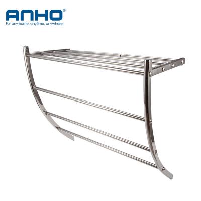 China Sustainable Wholesale Household Bathroom Hotel Stainless Steel Bath Wall Mounted Square Towel Rack for sale