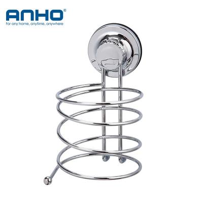 China High Quality Suction Cup Wall Mounted Hair Dryer Wall Mounted Hand Free Suction Vacuum Stainless Steel Hair Dryer Rack for sale