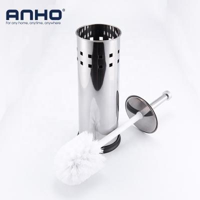 China Anho Modern Hot Sale Stainless Steel Toilet Brush Holder Set For Bathroom Cleaning for sale