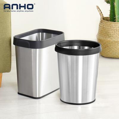 China Sustainable Sanding Bin 12L Without Cover Round Stainless Steel Rectangle Waste Bin for sale