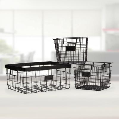 China Sustainable Organizer 3Pcs/Set Household Storage Wire Basket for sale