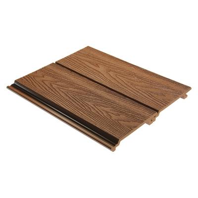 China Modern Deeped Wood Grain WPC Exterior Wall Panel for House Decoration for sale