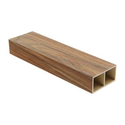 China Square Timber Eco-friendly WPC Wood And Plastic Composite Tube For Interior Decorative Cavity Wooden Batten 100*50mm for sale