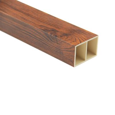 China Modern wood tube construction wpc ceiling wood wall cladding used composite plastic tube office building partition wooden timber batten for sale