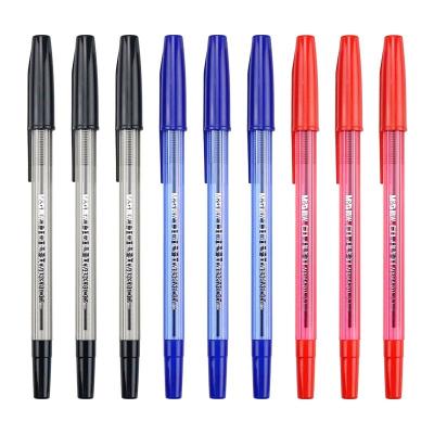 China office & School Pen Wholesale Various Colors Writing Smooth No Broken Stainless Steel Ballpoint Pen Head Transparent Ink Anti-squeeze for sale