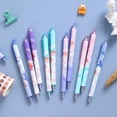 China 0.5ST Glitter Cartoon Large Capacity Needle Tube Hot Selling Creative Cute Inscription Smooth No Broken Ink Replaceable Black Gel Pen for sale