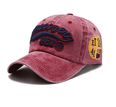 China Customized Processing Logo Cowboy Baseball Hat Male Fashion Female Korean Version Washed Old Letters Hat Broken Spring Embroidered Casual Sun Visor for sale