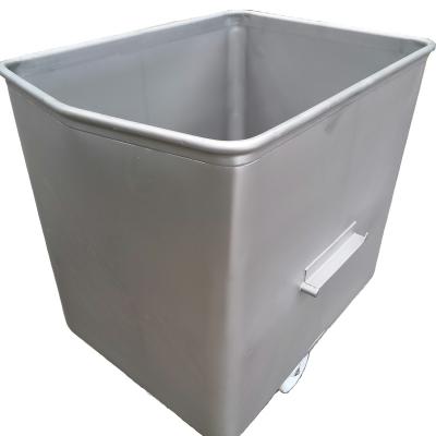 China Meat process stainless steel meat bin for meat with small wheels for sale