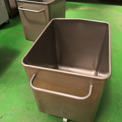 China Meat process stainless steel meat bins for meat with small wheels for sale