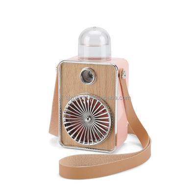 China Retro Audio Fan With Strap Mini USB Charging Cooling Portable Electric Rechargeable Portable Fans for sale