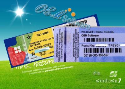 China Online Activation Windows 7 Pro Oem Key , Windows 7 Home Premium Key Coa Sticker for sale