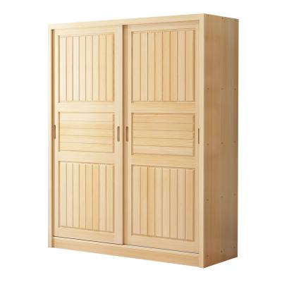 China Expandable All Pine Sliding Door Solid Wood Cabinet Customized Kids Cabinet Wardrobe Bedroom Wardrobe Cabinet for sale