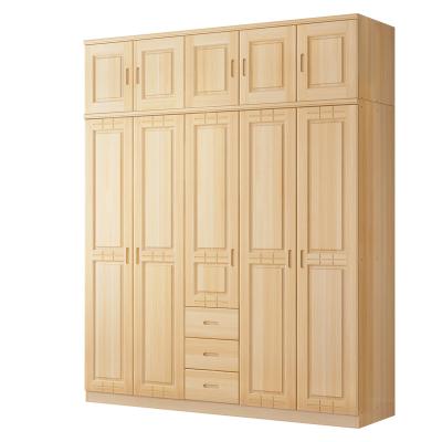 China Solid Wood Expandable Pure Minimalist Design Cabinet Bedroom Wardrobe Customizable Wardrobe for sale