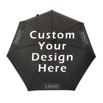 China Best Selling OEM Custom Folding 21 Inches Automatic Paraguas Paraguas Umbrella 3 Pocket Foldable Umbrella for sale