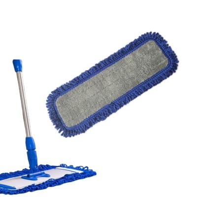 China 16-18 Inch Flat Frame Microfiber Mop Pad Viable Fit Replacements Machine Washable Reusable Wet & Dry Mop Pad Refills for sale