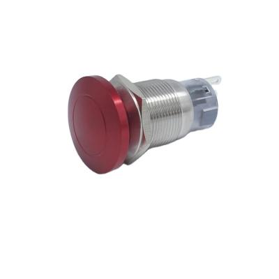 China Stainless Steel / Chrome Plated Large Red Brass Panel Mount Heavy Duty Industrial Momentary Push Button Switch for sale