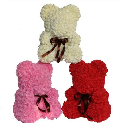 China Foam Hot Selling Artificial Rose Bear Red Rose Teddy Bear For Girlfriend Gift for sale