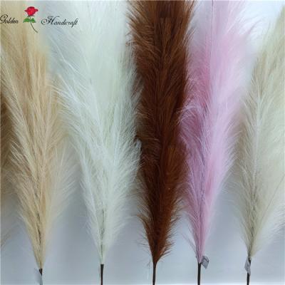 China QSLH-C1386 Amazon Silk Faux Silk High Quality Pampas Grass Artificial Pampas Grass Great For Wedding Decor for sale