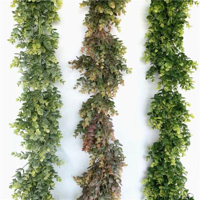 China Wholesale Realistic Garland Artificial Plastic Greenery Plants Fake Eucalyptus Vine QSLH-C0003 for sale