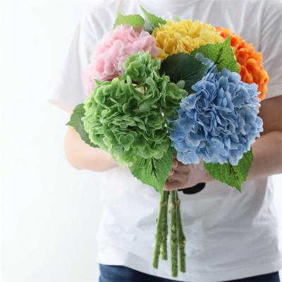 China Home& party& Wedding Decotation Bonded Silk Hydrangea Flower , Real Touch Artificial Hydrangea Flower for sale