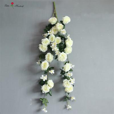 China Silk and Plastic Rose Garland, Rose Hanging Vine for Wedding Decoration Flower Garland for sale