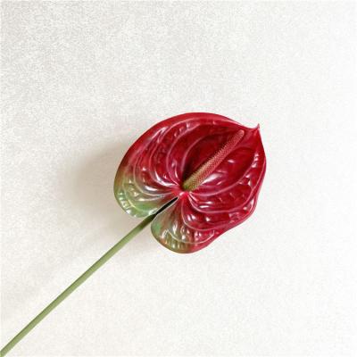 China Single Artificial Anthurium Flower PU Anthurium for Event Decor for sale