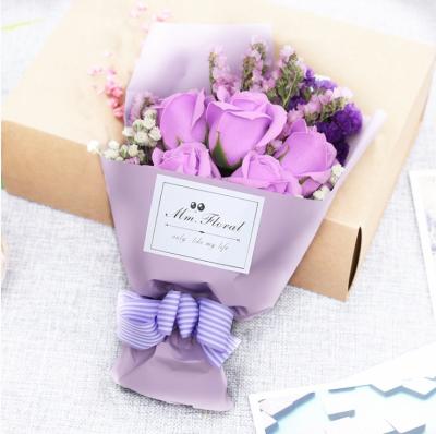 China Realistic creative bouquet of soap flower box gift QSLH-L00330 of friends dry roses bouquet for sale