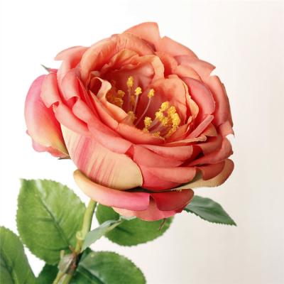 China Silk Fabric QSLH-C1271 Rose Silk One Head High Quality Artificial Single Rose For Wedding Decor for sale