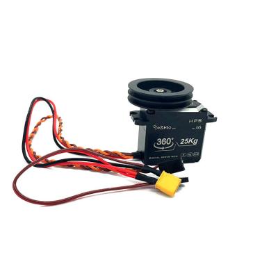 China Radio Control Toy OEM/ODM Digital High Precision Gear 25kg Torque Steel Gear Rc Brushless Servo Motor For 1/8 1/10 Rc Boat Models for sale