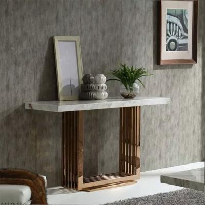 China New high quality modern luxury marble console table gold console table living room console table 1.2m for sale