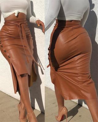 China LFQ-678 2021 radiation protection women's clothing plus size skirts women ladies fashion long leather skirts wholesale for women for sale