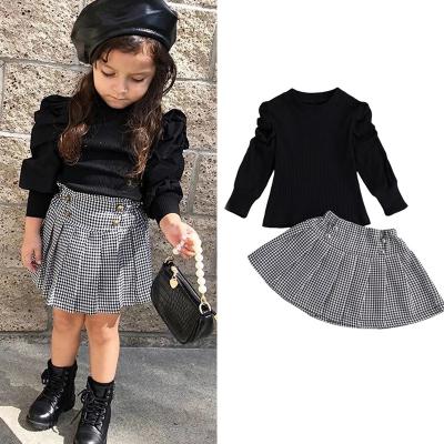 China LFQ-754 Casual Outfits Baby Clothes Dress 2 Pieces Small Stes Boutique Girls Clothing Sets 2021 Autumn Kids Clothing Wholsale for sale